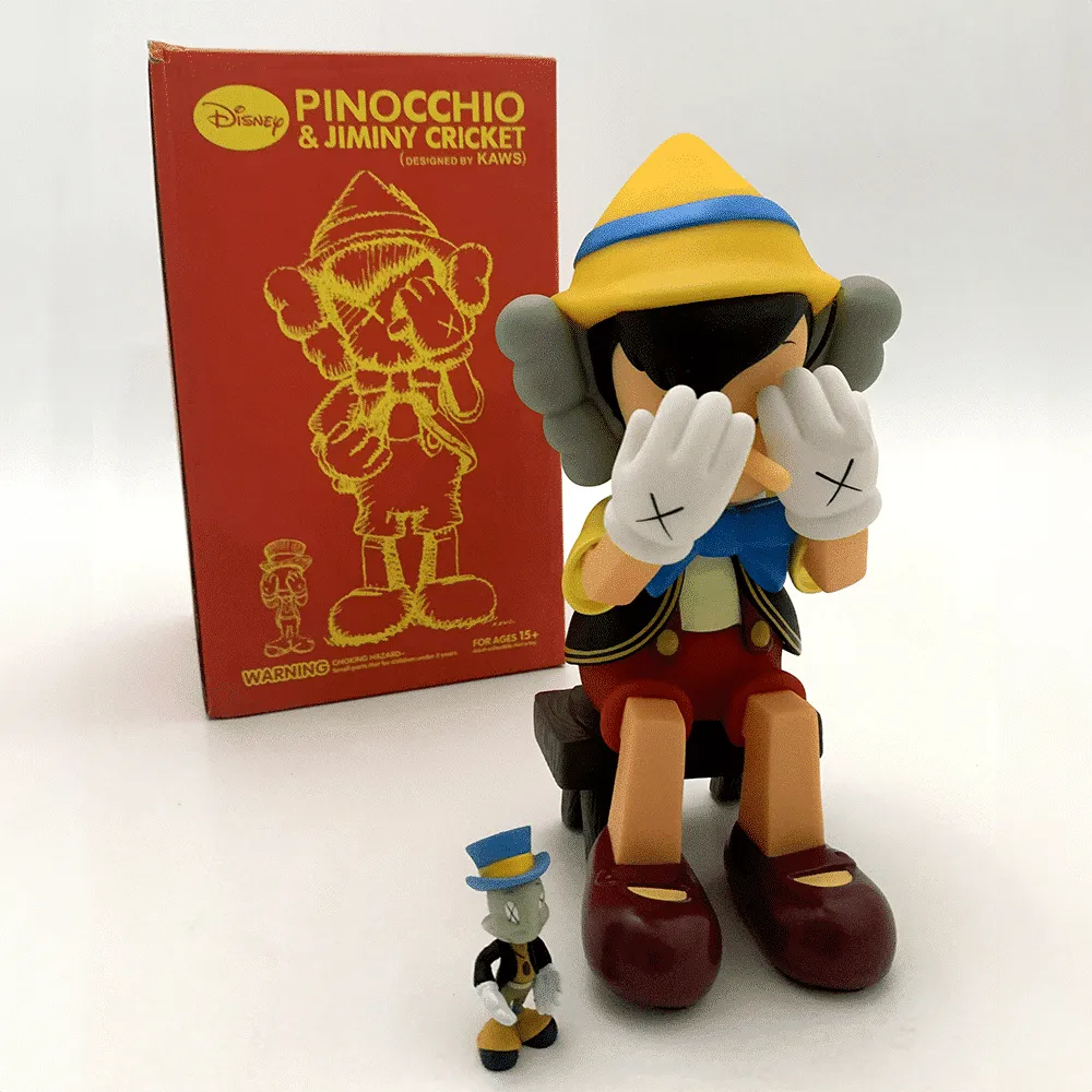 KAWS x Pinocchio & Jiminy Cricket Sitting Figurine