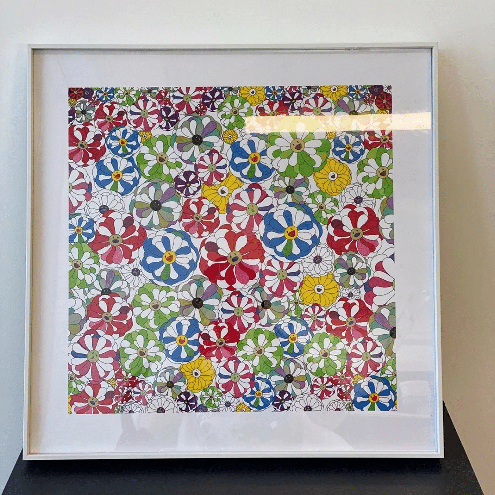 Takashi Murakami Sunflower Print Square Painting