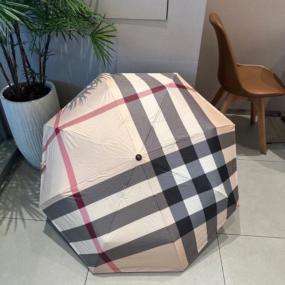 Burberry Plaid Tri-Fold Umbrella