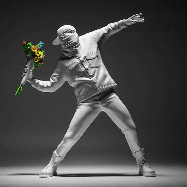 Banksy Flower Bomber Figure
